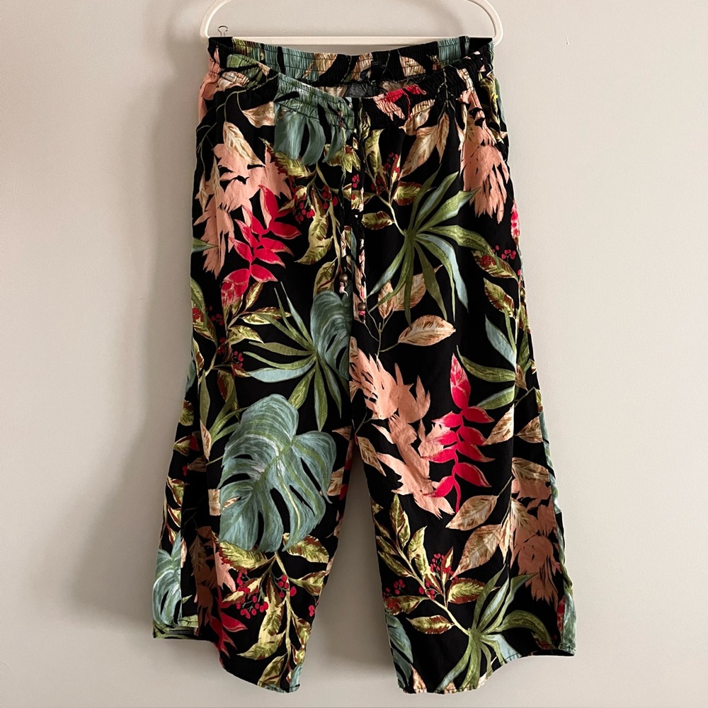 RACHEL Rachel Roy Black Tropical Wide-Leg Pants